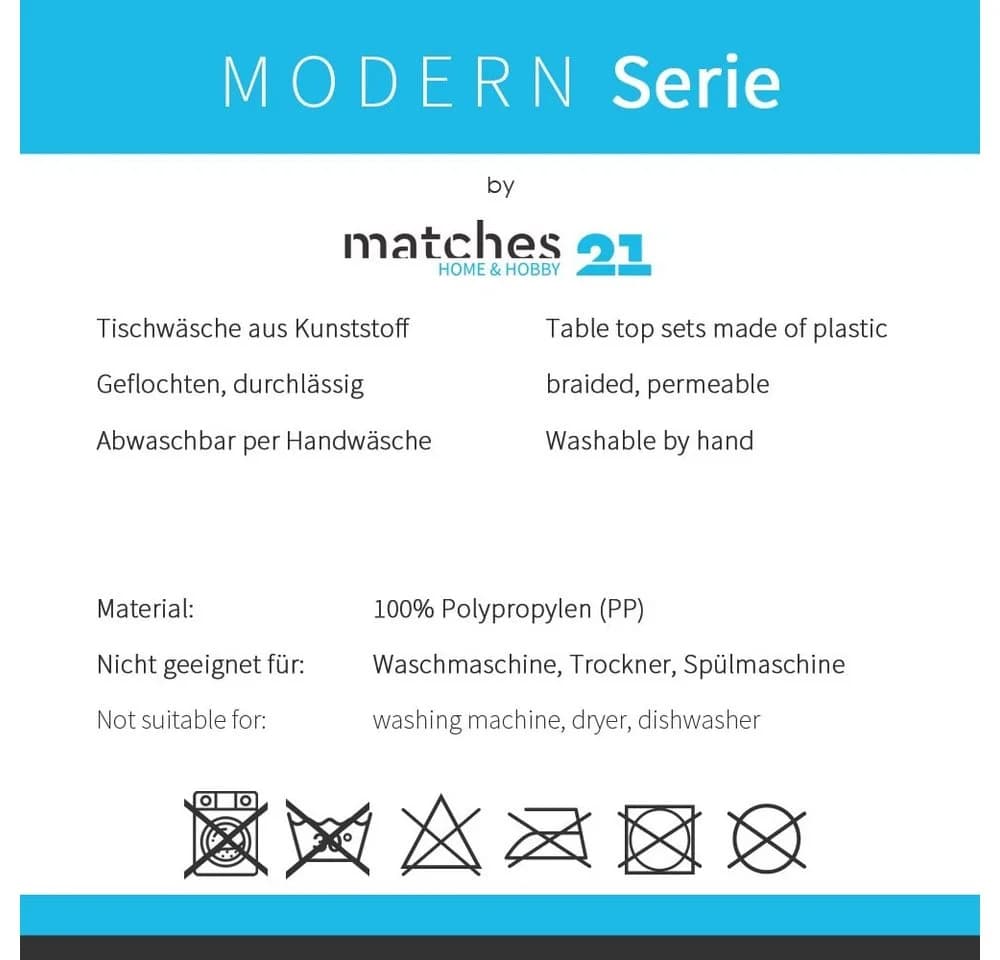 matches21 HOME & HOBBY Platzset Tischset MODERN grau 4er Set - Bild 3