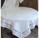 matches21 HOME & HOBBY Tischdecke BRIT Weiß Landhausstil Häkelkante Bild 1