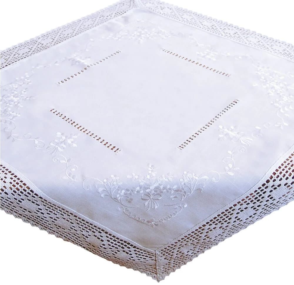 matches21 HOME & HOBBY Tischdecke BRIT Weiß Landhausstil Häkelkante - Bild 2