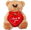 matches21 HOME & HOBBY Plüschfigur Teddybär mit Herz I love you braun 25 cm Bild 2