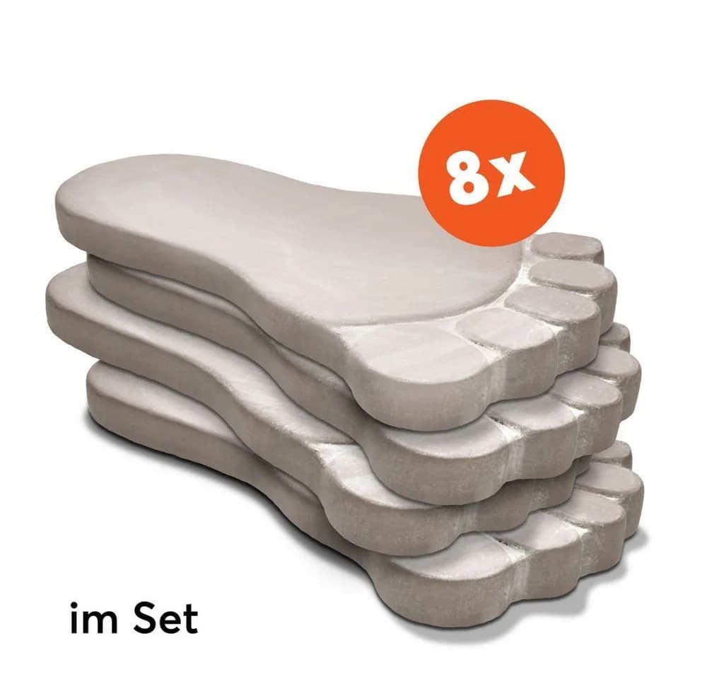 matches21 HOME & HOBBY Gartenfigur Fußabdrücke 8 St Grau Beton - Bild 2