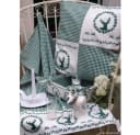 matches21 HOME & HOBBY Tischläufer RESI Grün-Weiß Karo Hirsch Landhausstil Bild 1