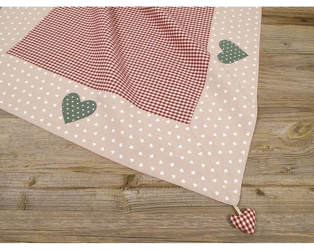 matches21 HOME & HOBBY Tischdecke VRONI Herzen kariert rot 70x70 cm Baumwolle - Bild 2