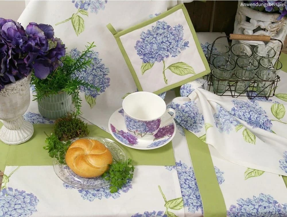 matches21 HOME & HOBBY Kissenbezug Vintage Blumen Blau Weiß Baumwolle 30x30 cm