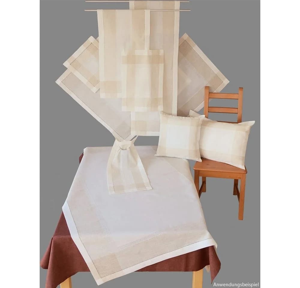 matches21 Tischdeckchen ALMA Beige Leinenoptik 35x35 cm