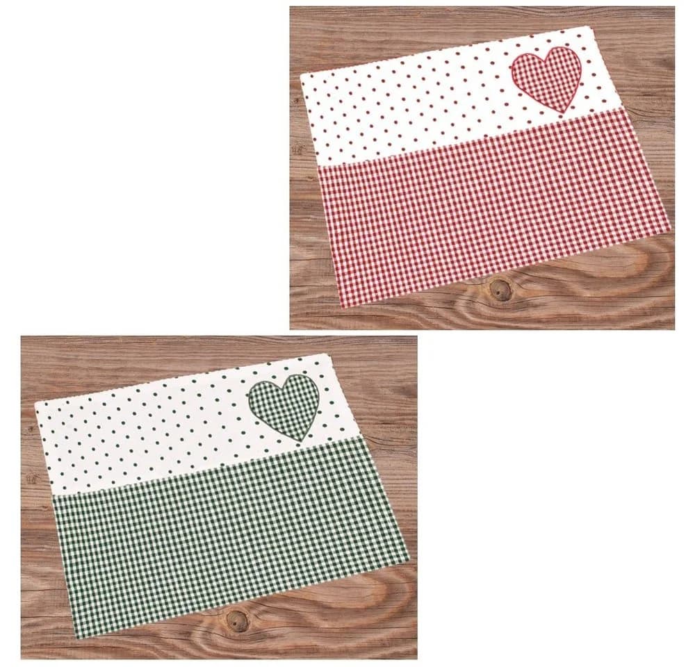 matches21 HOME & HOBBY Platzset Landhausstil Rot Karo mit Herz-Borte - Bild 4