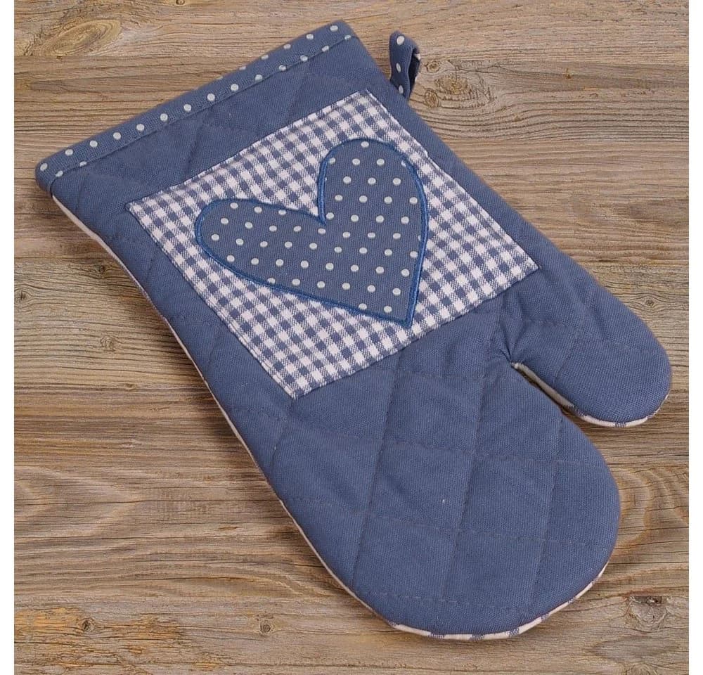 matches21 HOME & HOBBY Topflappen Topfhandschuh Landhaus Premium Karo Herz - Bild 2