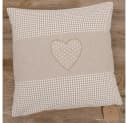 matches21 HOME & HOBBY Kissenbezug 40x40 cm Herz beige weiß Baumwolle Bild 2
