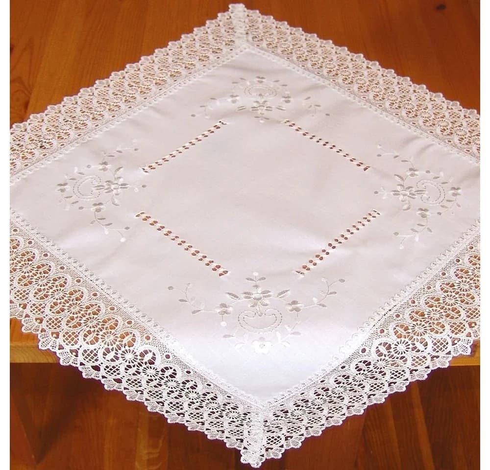 matches21 HOME & HOBBY Tischdecke CORA Spitze & Stickerei Landhausstil Polyester - Bild 2