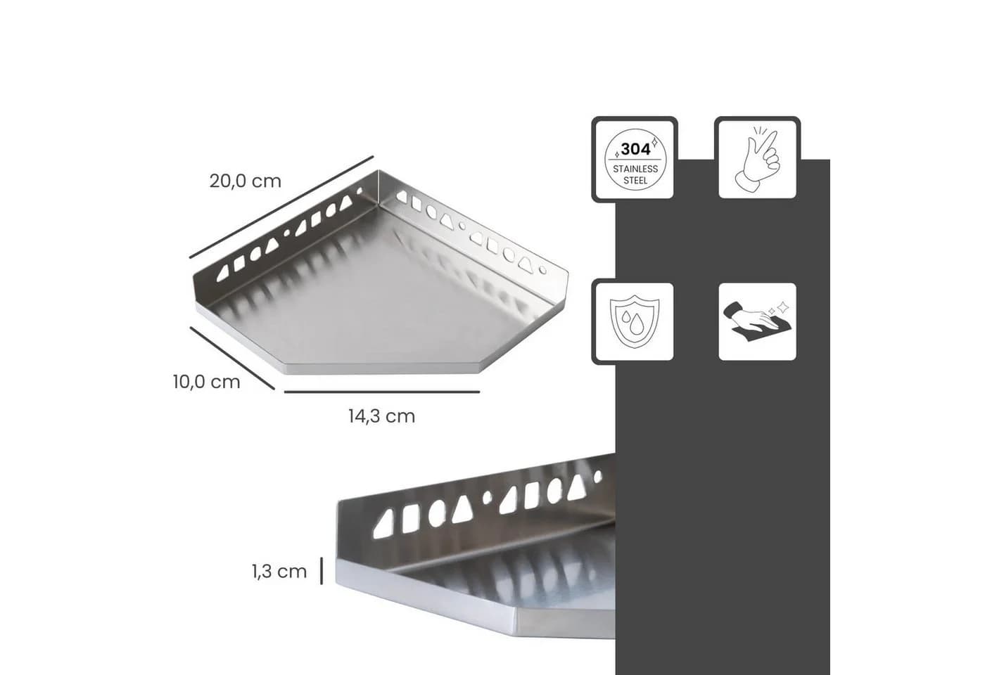 Dalsys Duschregal Befliesbar Edelstahl Silber - Bild 3