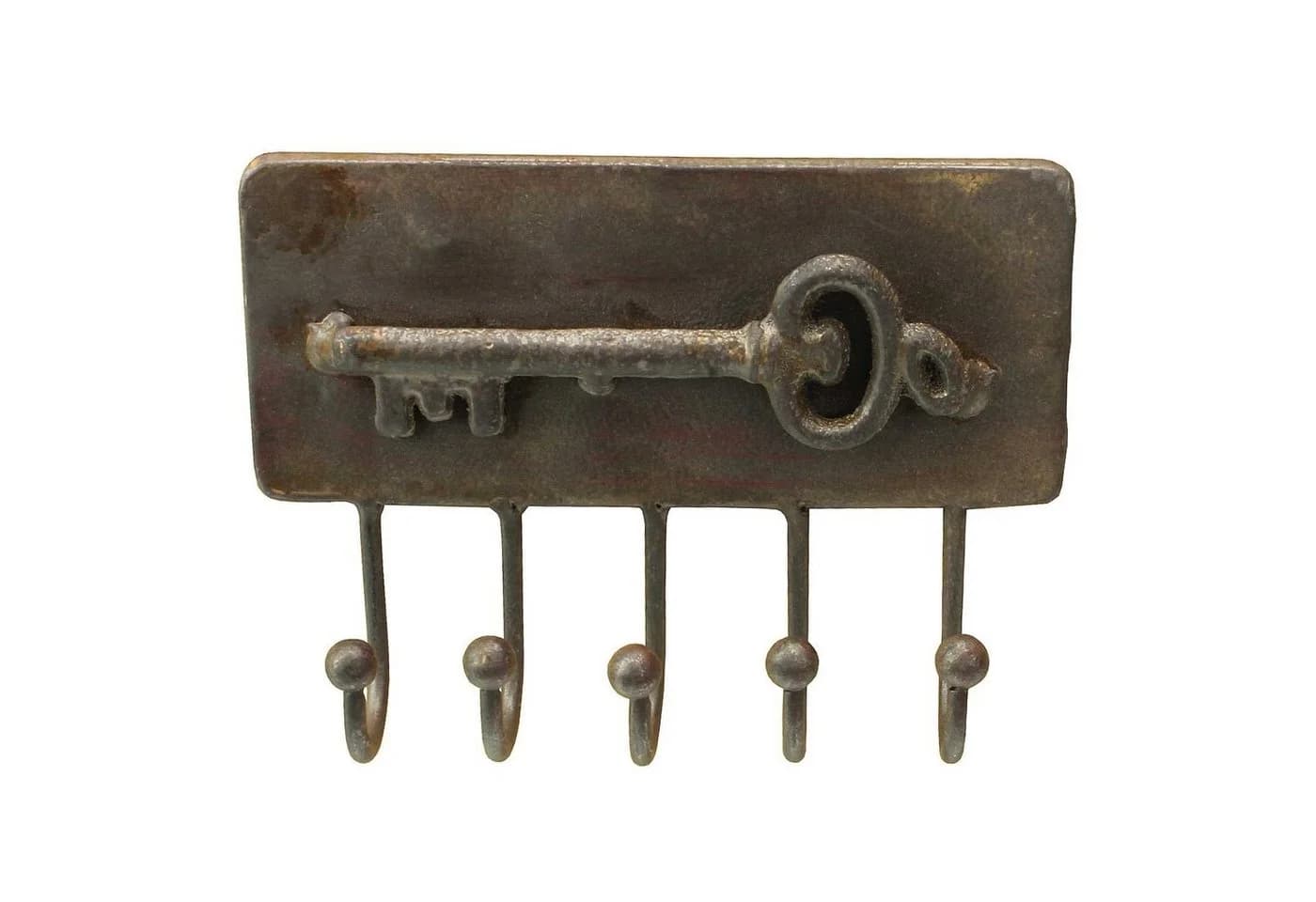 Macosa Home Wandhaken Schlüsselleiste 5 Haken Metallhaken Braun Antik rost Schlüssel-Haken - Bild 2