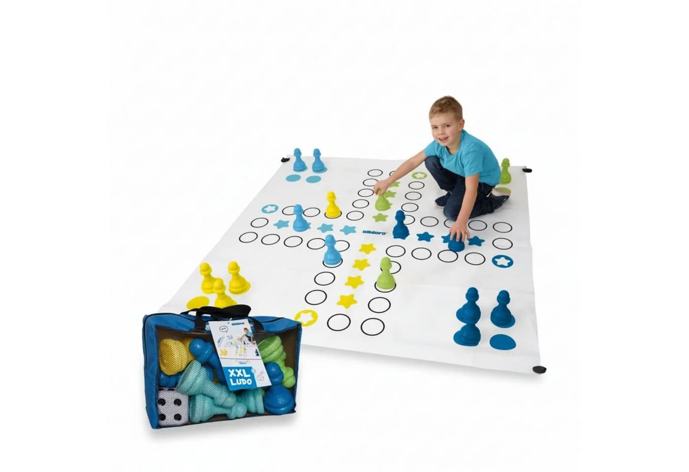 alldoro XXL Riesen Ludo Jumbo Format Indoor Outdoor 4 Spieler - Bild 2