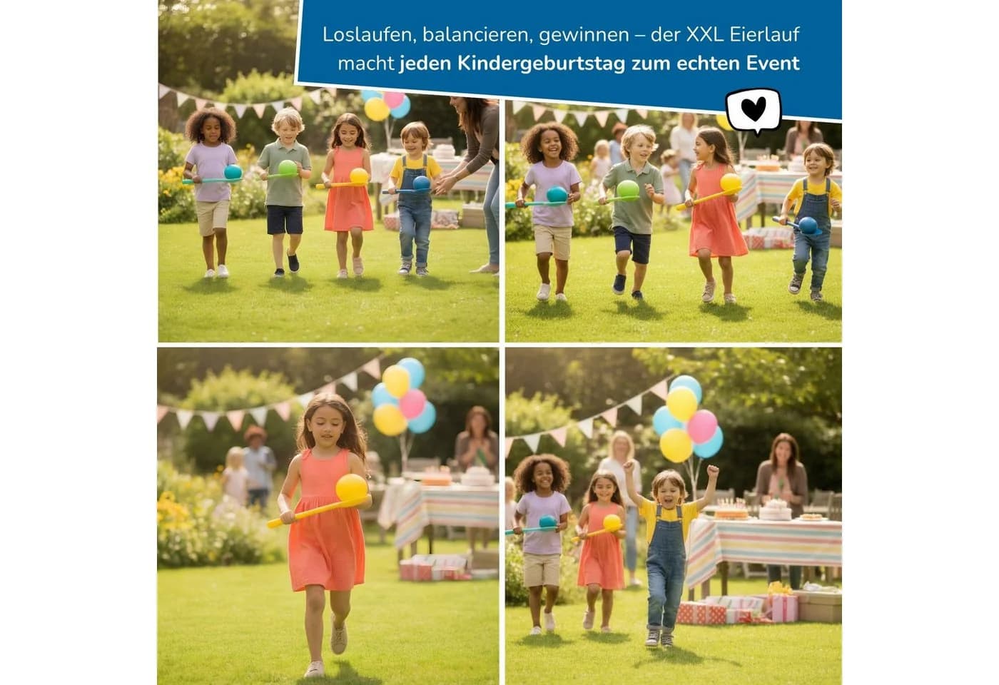 alldoro XXL Eierlauf-Spiel mit 50 cm Löffeln und befüllbaren Eiern - Bild 3