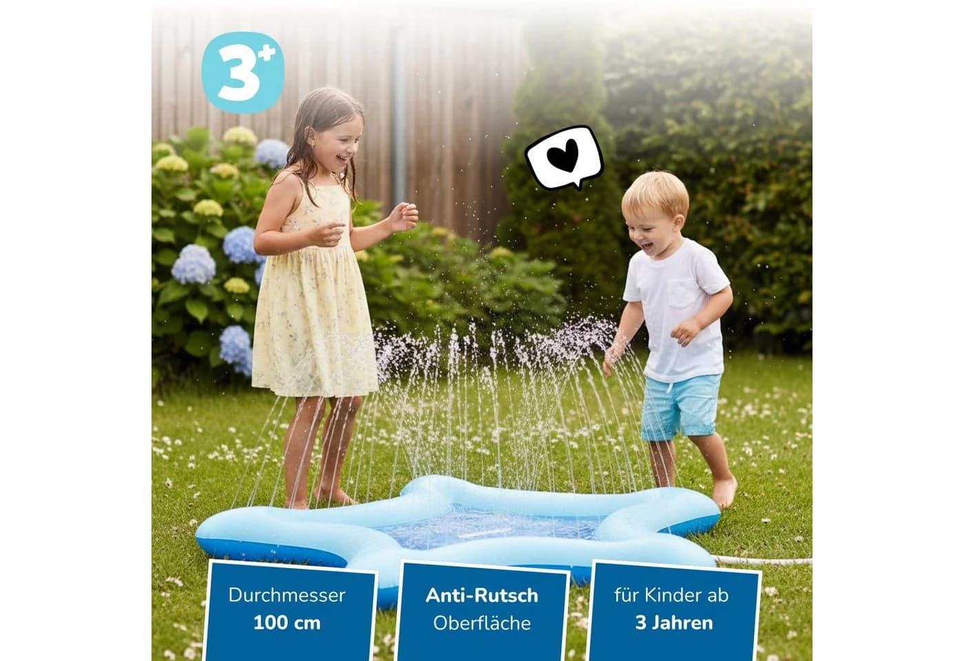 alldoro Sprinklermatte Sternförmig 100 cm mit Spritzfunktion