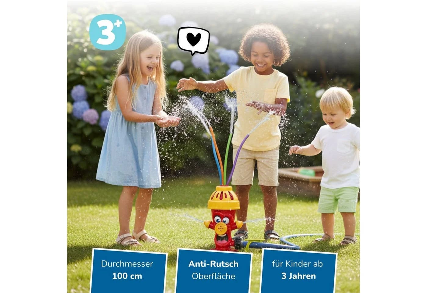 alldoro Spiel-Wassersprenkler Kinder Hydrant Rot-Gelb