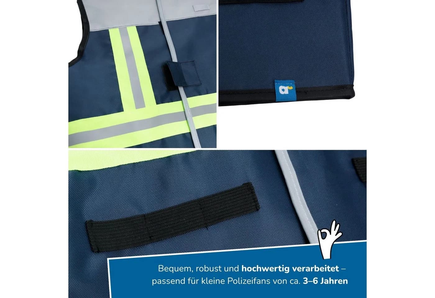 alldoro Polizei-Rollenspielset 9-teilig mit Weste, Cap & Lernkarten - Bild 5