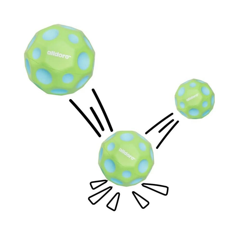 alldoro XXL Bouncing Ball 15 cm mit Pop-Sound und hoher Sprungkraft, Flummi-Ball mit Kratern - Bild 3
