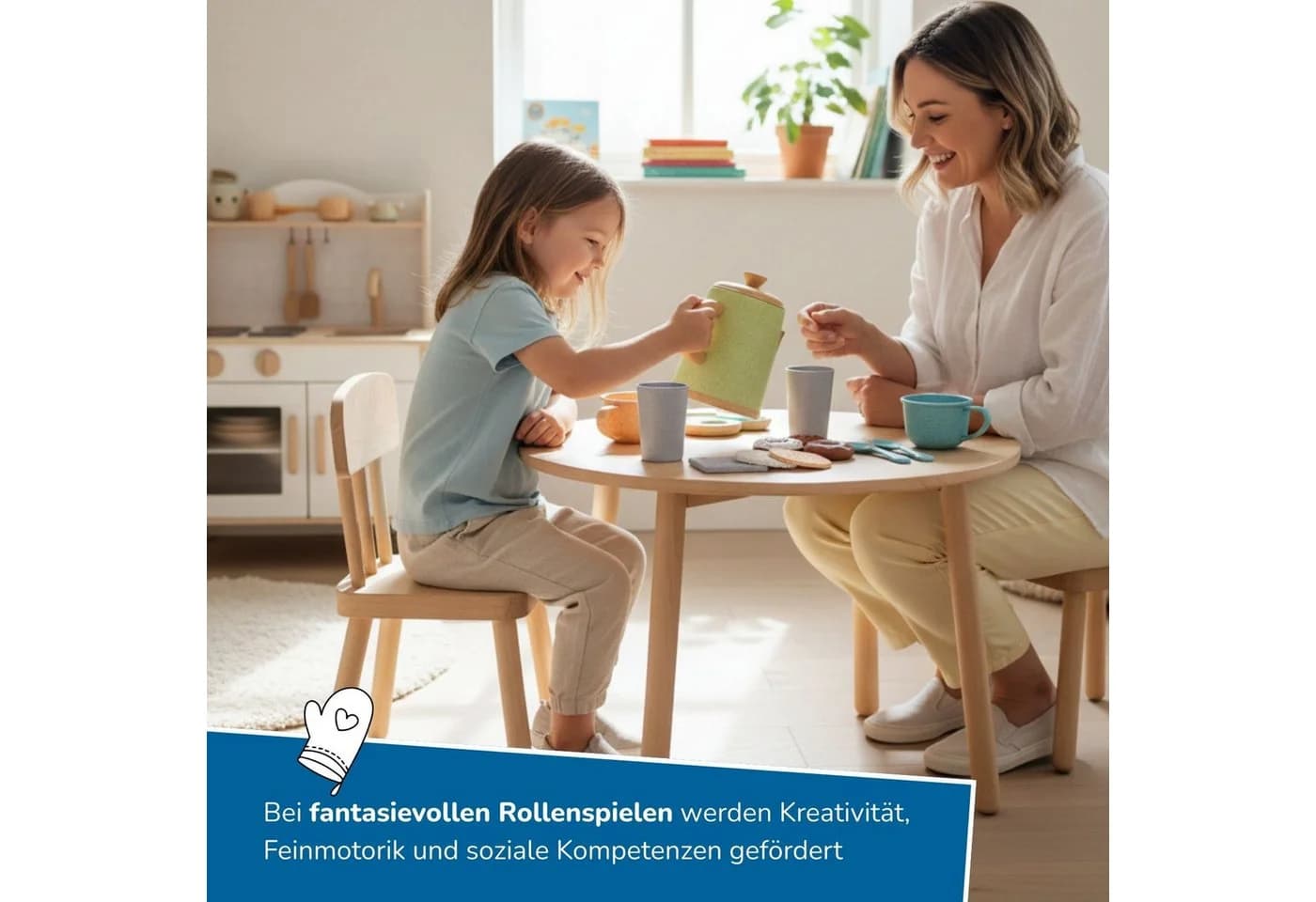 alldoro Spielgeschirr Kaffeeservice 17-tlg. Bunt Kunststoff-Weizenstroh - Bild 3