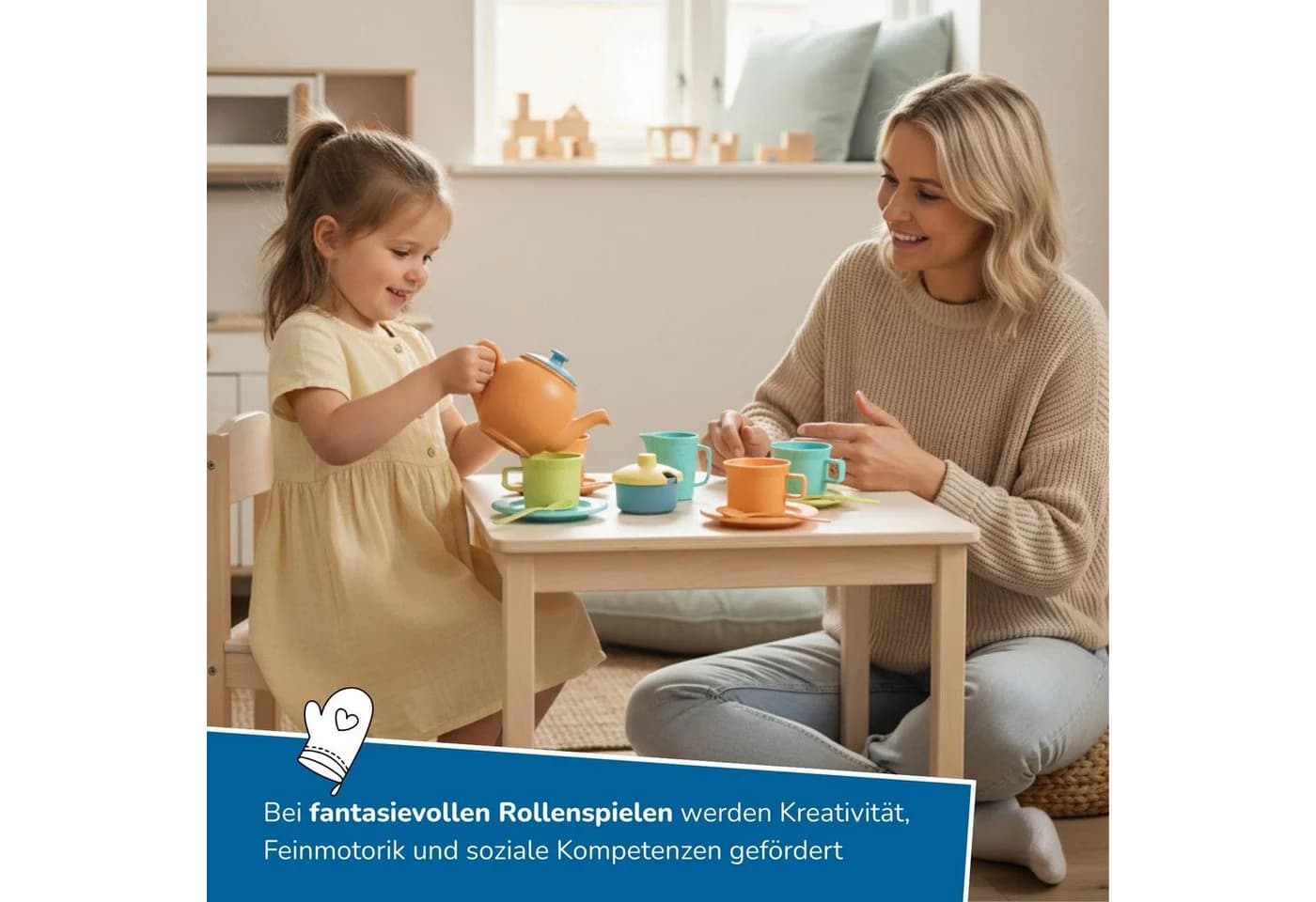 alldoro Spielgeschirr 15-teilig Kinderküchen Teeservice Bunt - Bild 3