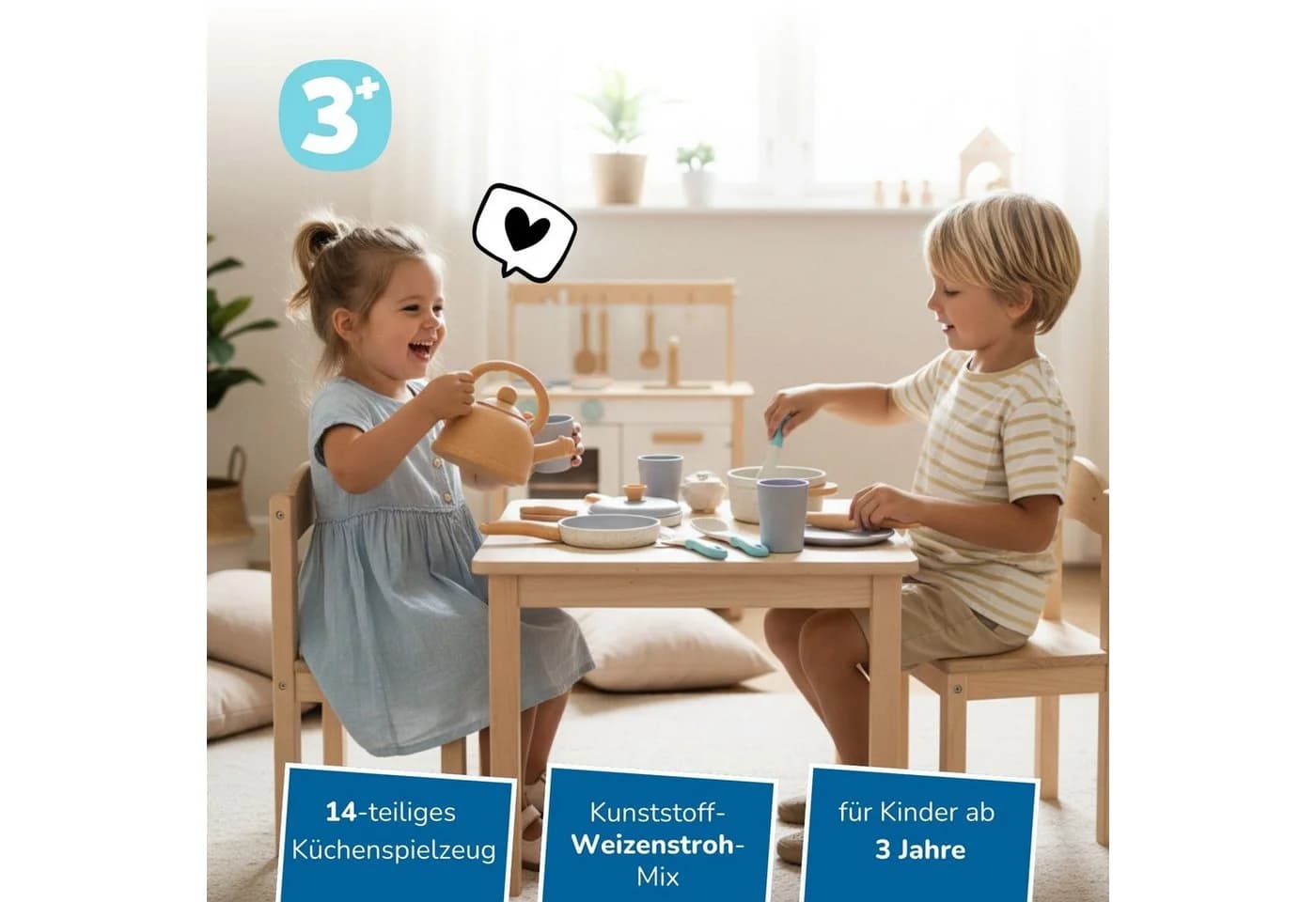 alldoro Spiel-Kochgeschirr 14-teilig Bunt Kinderküchen-Zubehör
