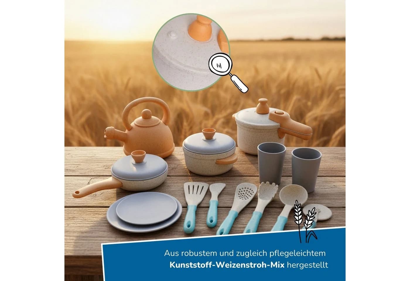 alldoro Spiel-Kochgeschirr 14-teilig Bunt Kinderküchen-Zubehör - Bild 5