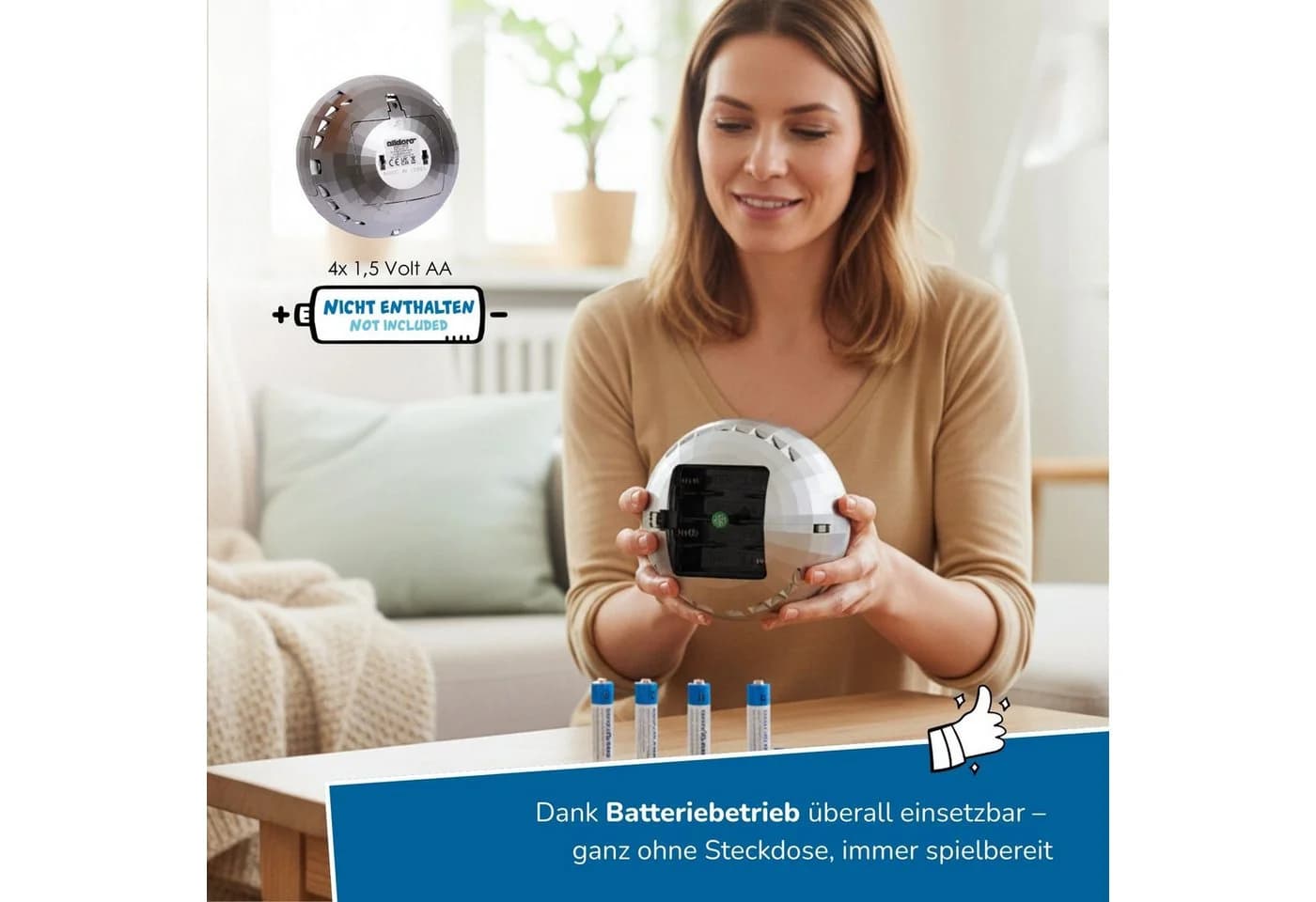 alldoro Seifenblasenmaschine Automatische Diskokugel mit LED-Lichteffekt - Bild 5