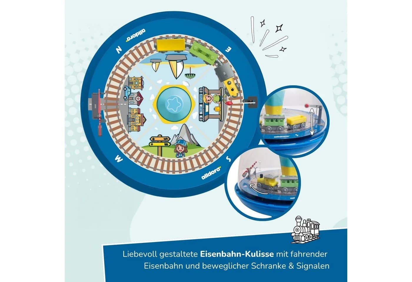 alldoro Brummkreisel Eisenbahn-Panoramakreisel mit Sound für Kinder ab 18 Monate - Bild 5
