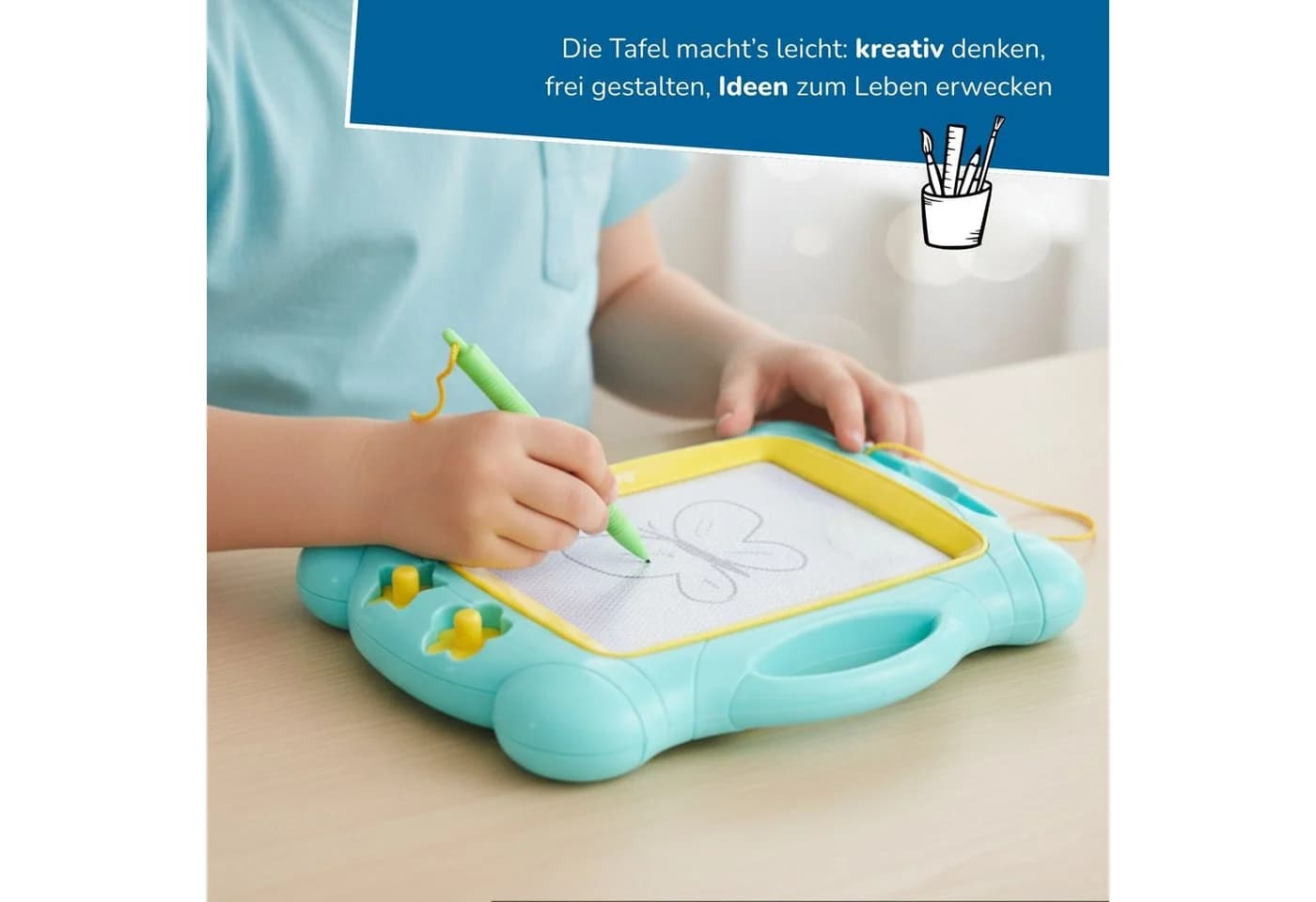 alldoro Zaubertafel magnetisch für Kinder schwarz-weiß mit Stift - Bild 4