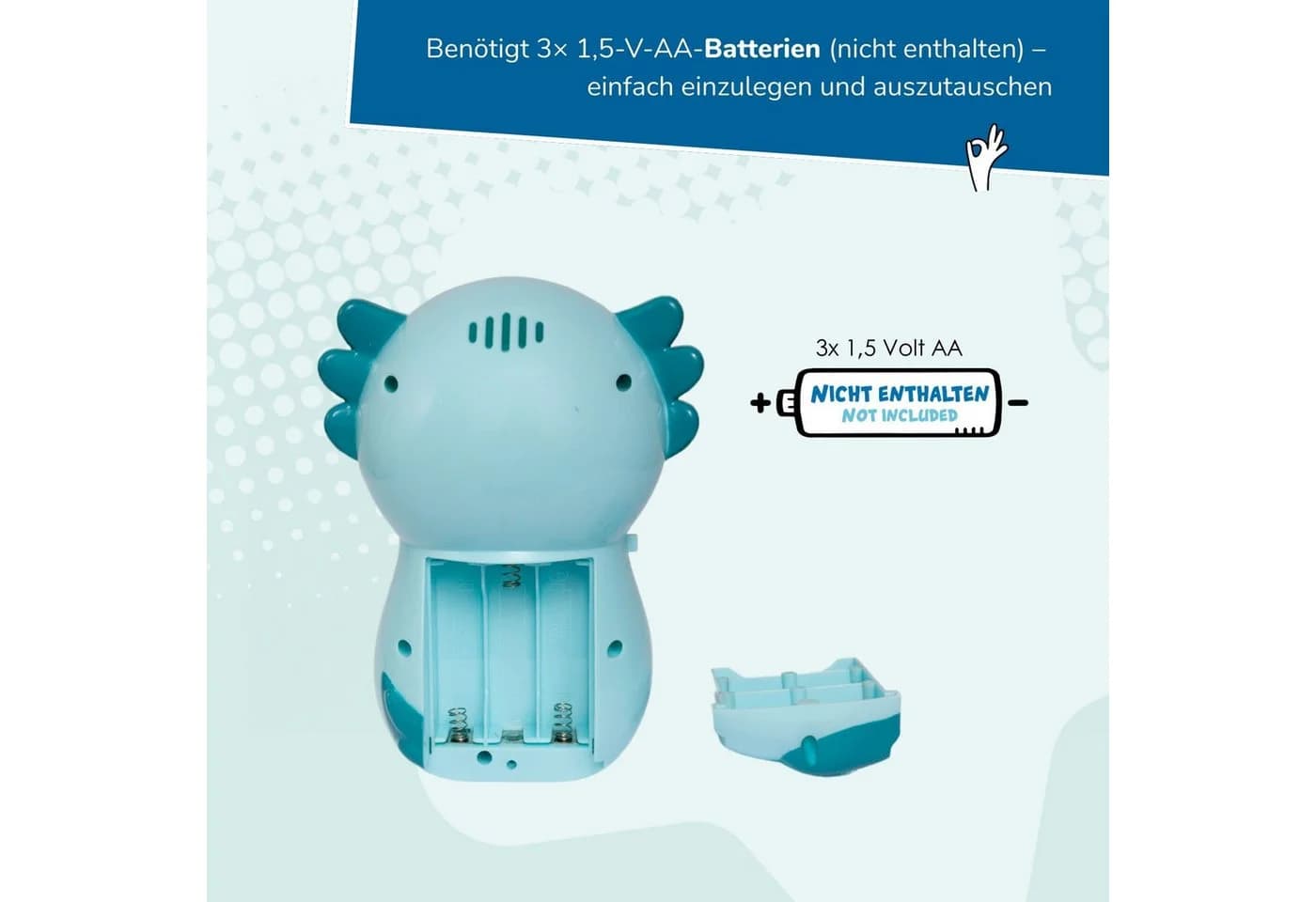 alldoro Seifenblasenmaschine 2in1 mit 1,2L Kanister & Axolotl Design - Bild 5