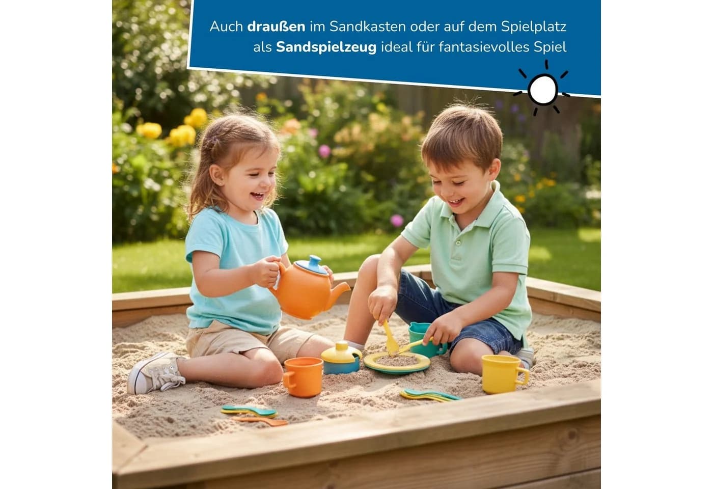 alldoro Kinderküchen Teeservice 32-teilig Kunststoff-Weizenstroh-Mix - Bild 4