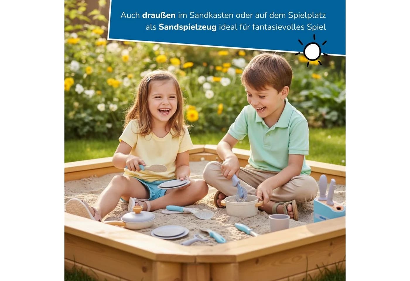 alldoro Spiel-Kochgeschirr Koch- und Geschirrset 21-teilig Messerblock - Bild 4