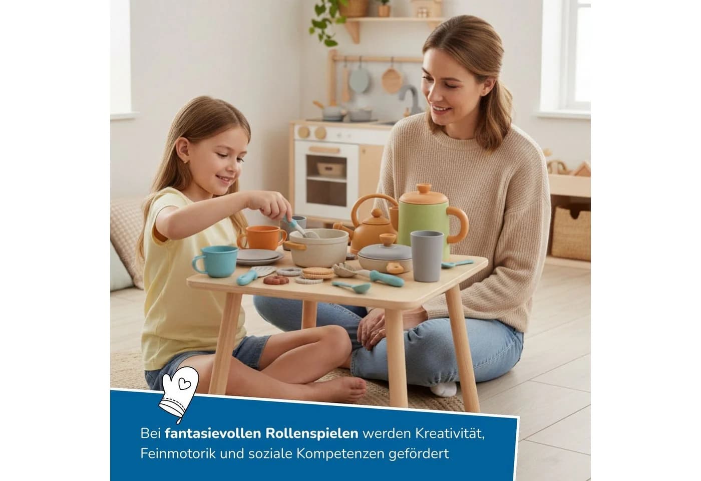 alldoro Spiel-Kochgeschirr Kaffeeservice 31-teilig Kunststoff-Weizenstroh-Mix - Bild 3