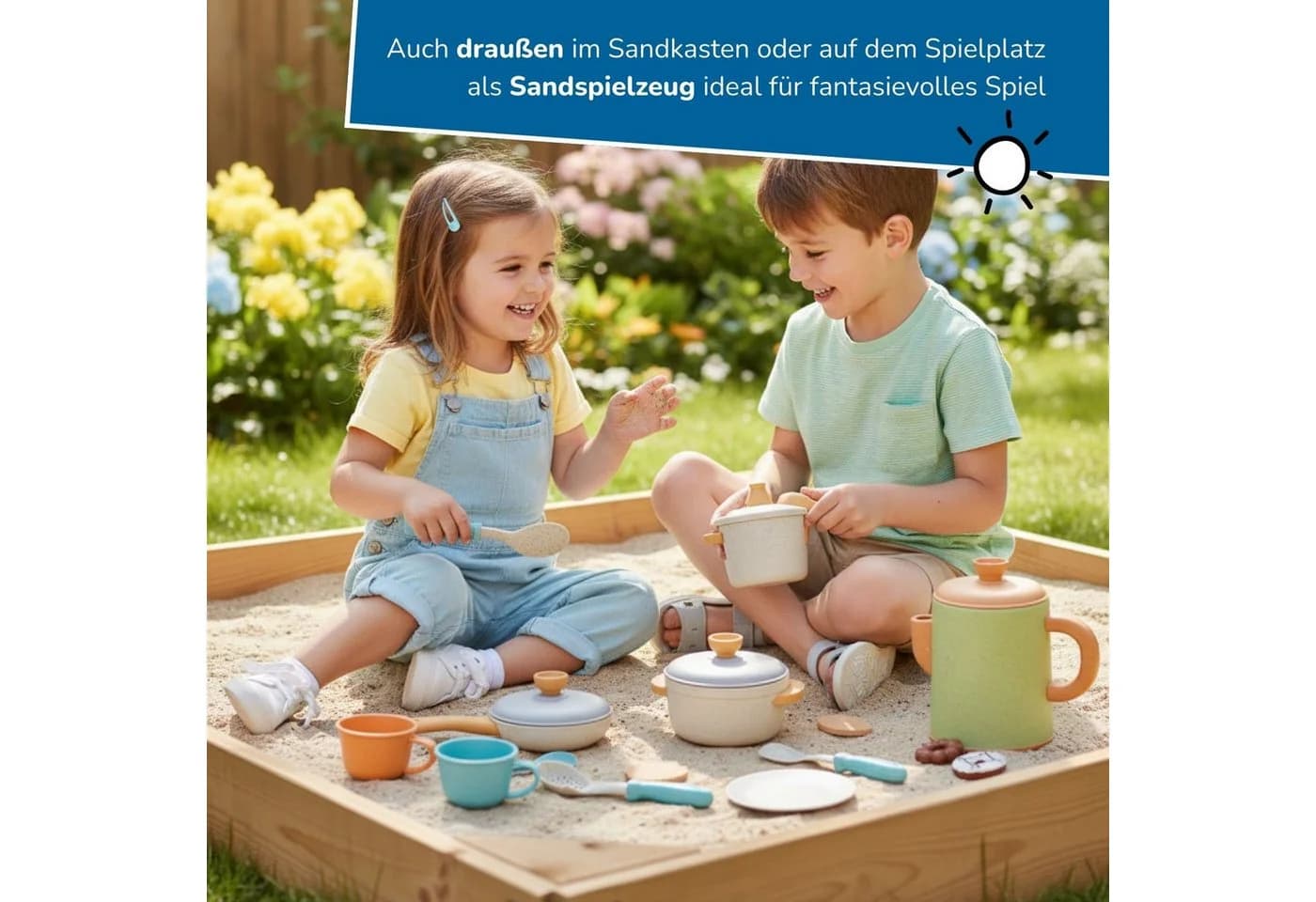 alldoro Spiel-Kochgeschirr Kaffeeservice 31-teilig Kunststoff-Weizenstroh-Mix - Bild 4