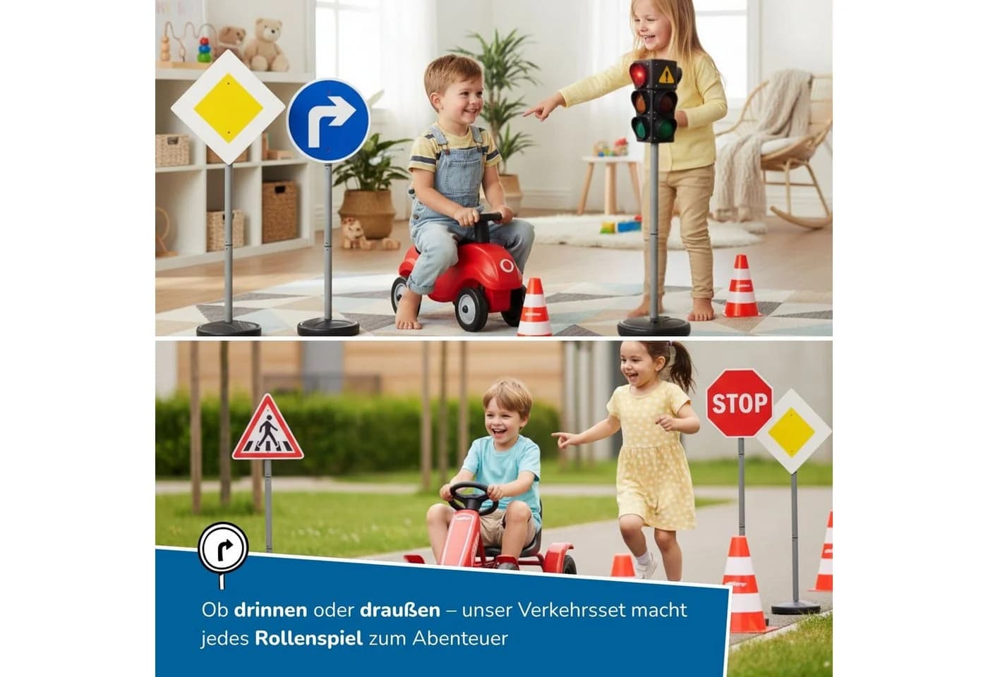alldoro Verkehrsset XXL mit Polizei Rollenspielset, Ampel & Zubehör - Bild 3
