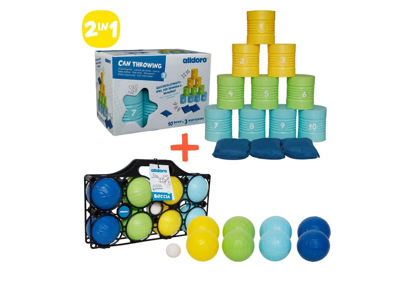 alldoro Wurfspiel-Set Boccia & Dosenwerfen für Kinder ab 3 - Bild 2