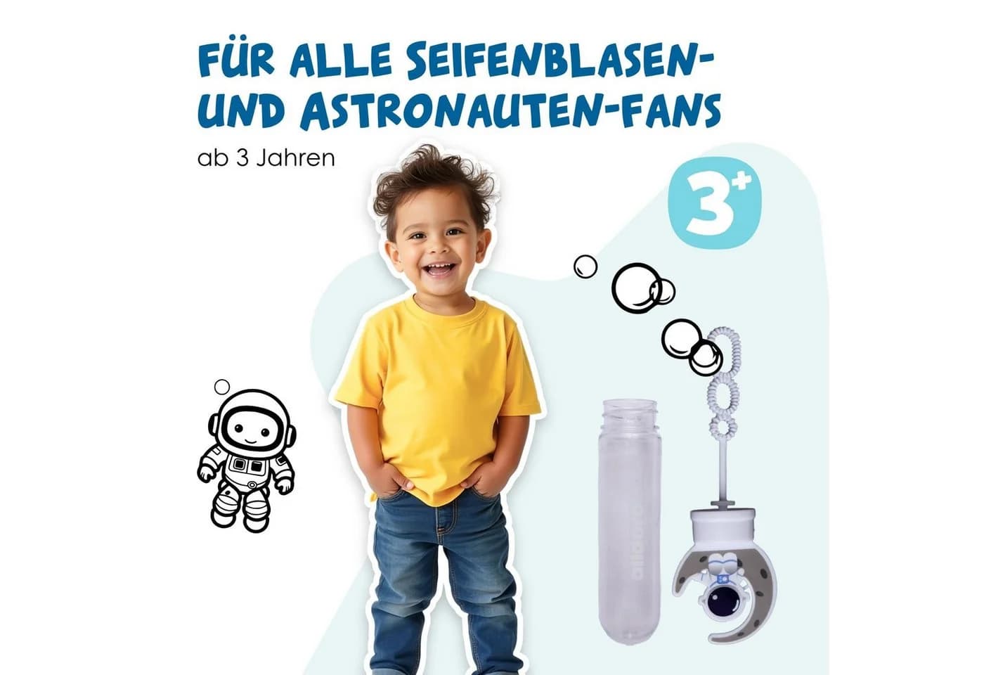 alldoro Seifenblasenstab 24er Set Mini Seifenblasen Astronaut bunt - Bild 4