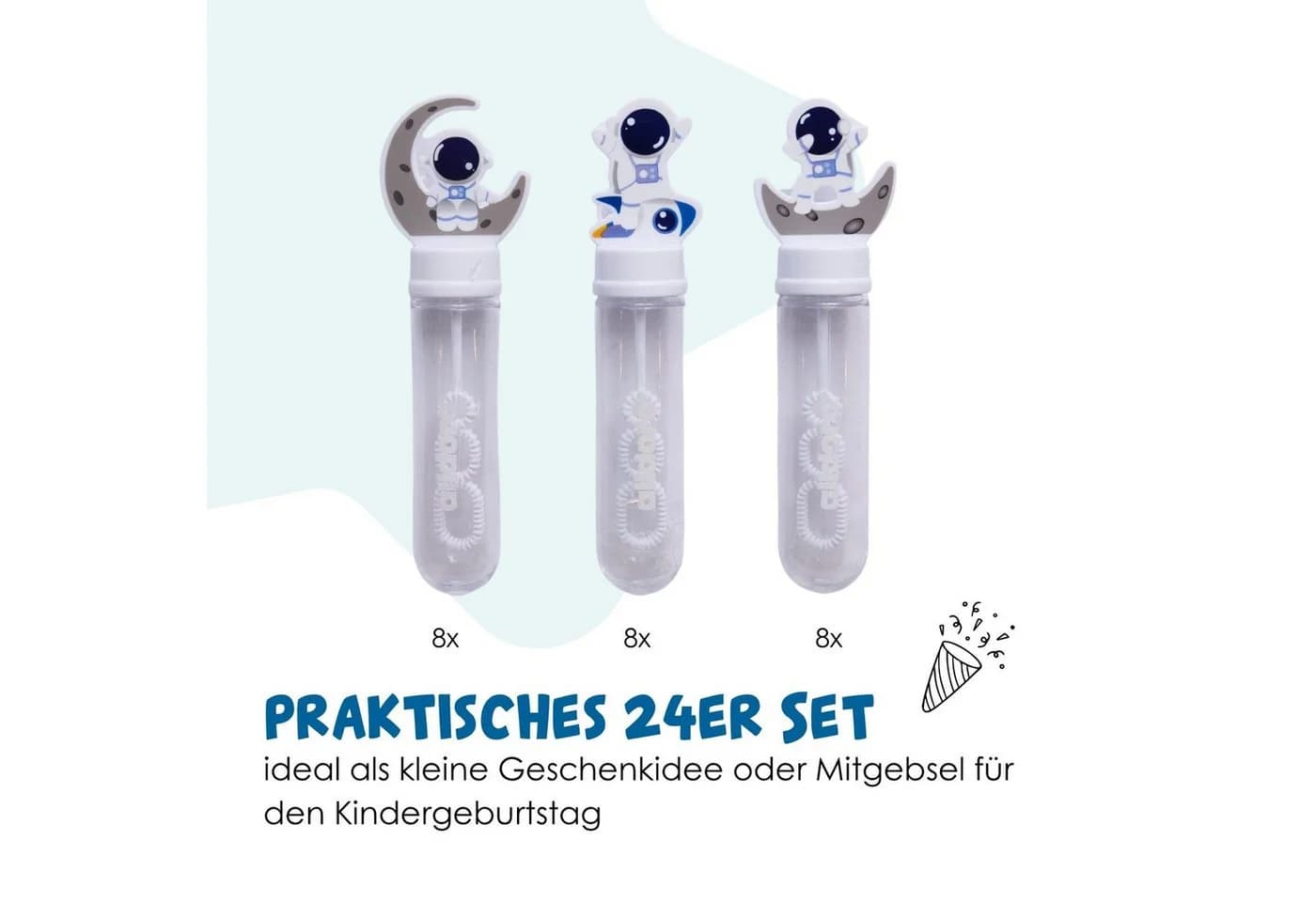 alldoro Seifenblasenstab 24er Set Mini Seifenblasen Astronaut bunt - Bild 5