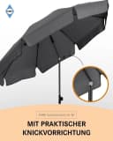 FARE Sonnenschirm M Grau Volant höhenverstellbar knickbar Bild 5