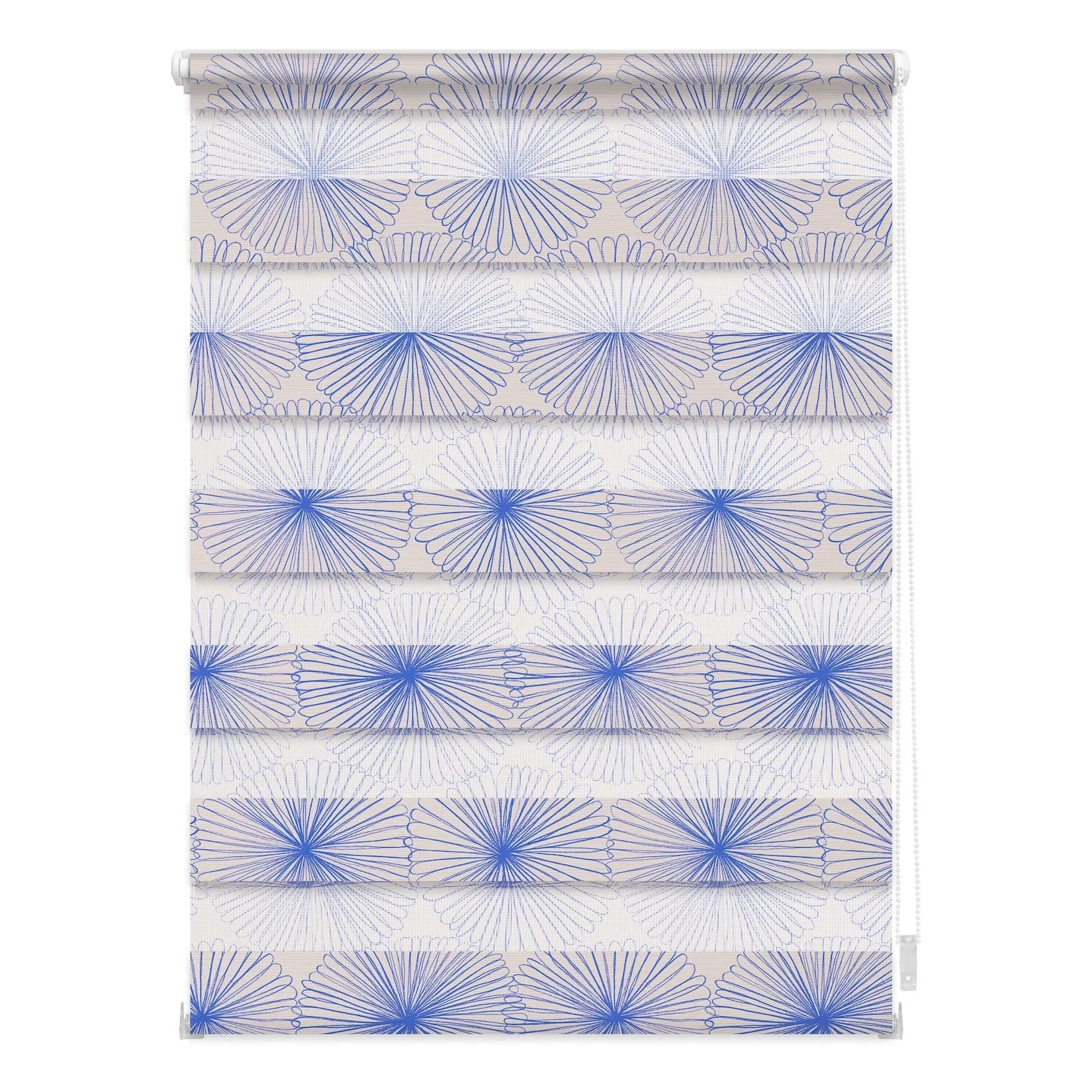 LICHTBLICK Duo Rollo Klemmfix Floral Blau Weiß