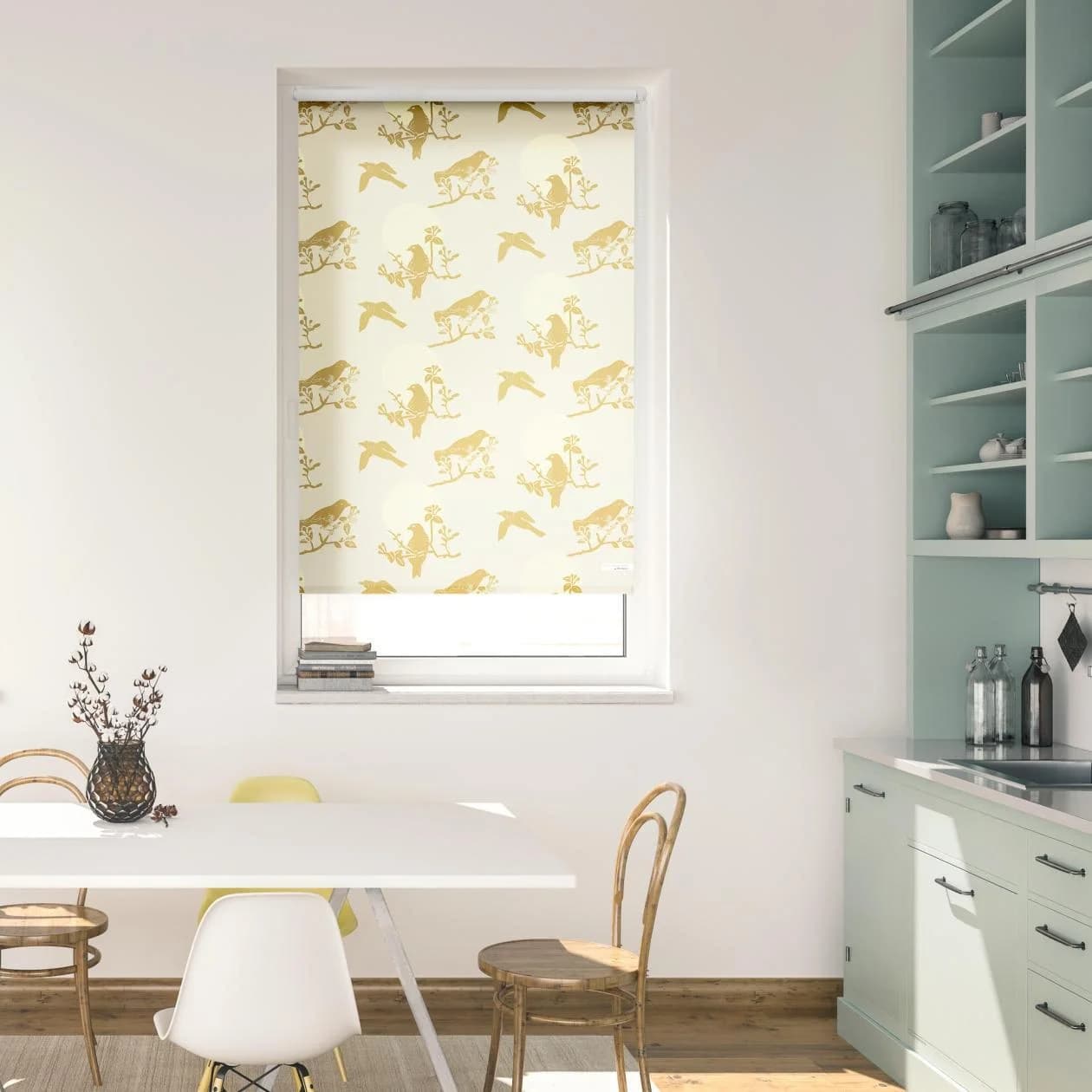 LICHTBLICK Seitenzugrollo Moon Birds Beige Klemmfix - Bild 2