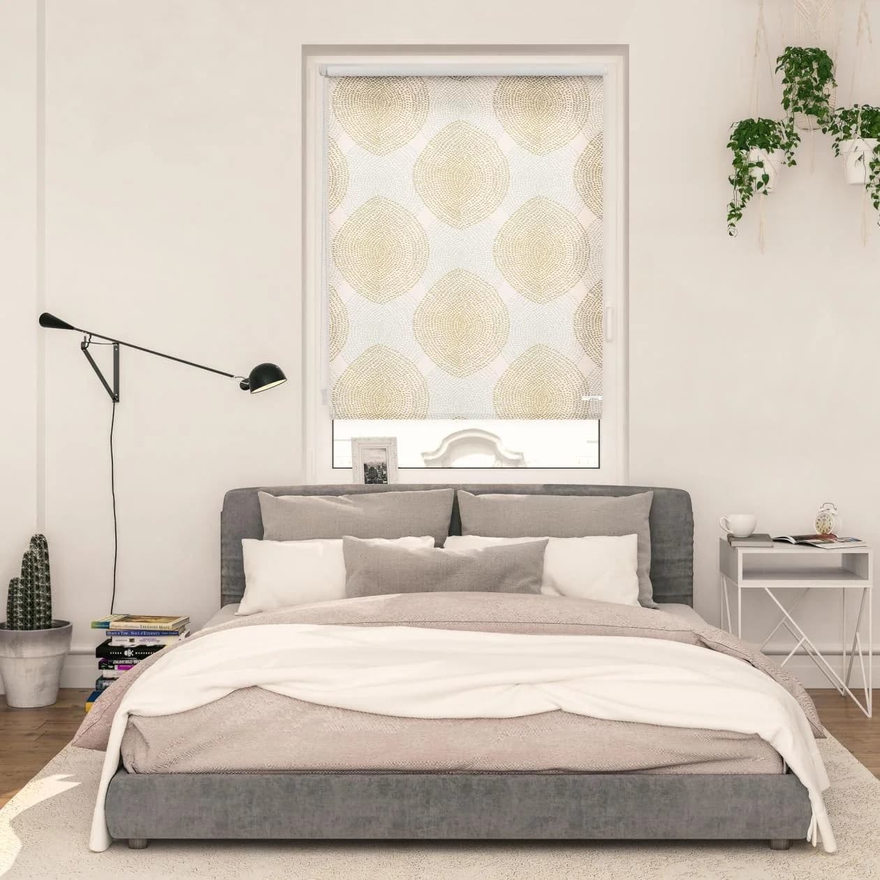 LICHTBLICK Rollo Klemmfix Beige/Weiß Verdunkelung Boho - Bild 2