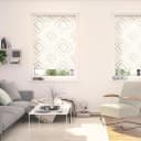 LICHTBLICK Seitenzugrollo Klemmfix Beige Weiß Boho Verdunkelung Bild 2