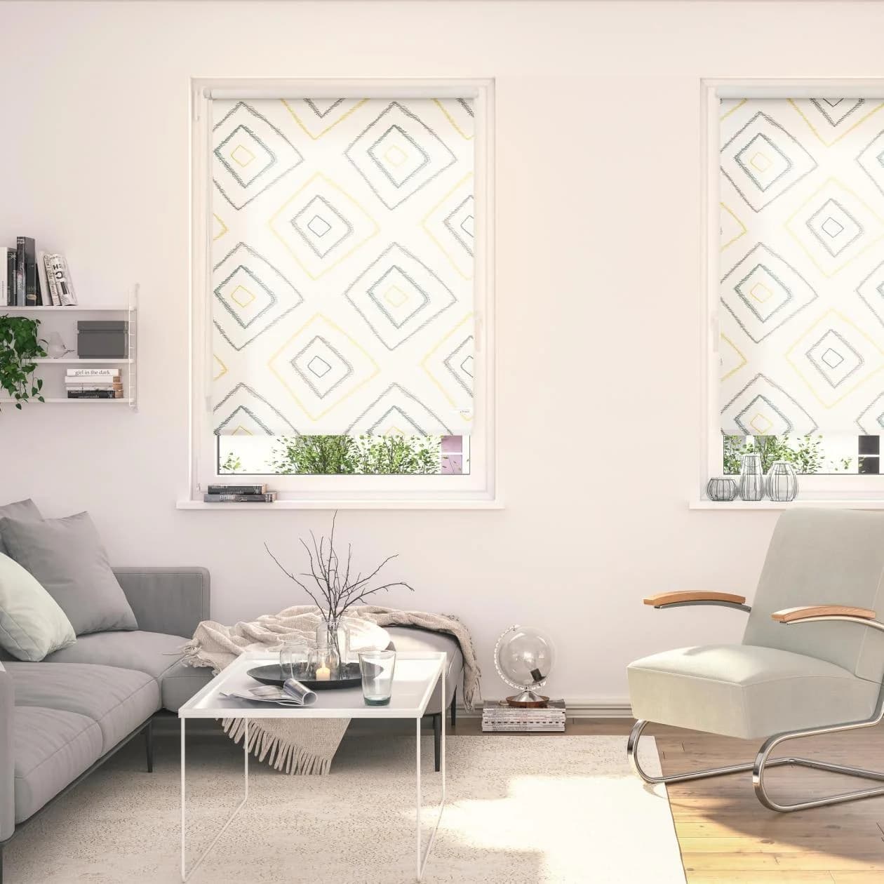 LICHTBLICK Seitenzugrollo Klemmfix Beige Weiß Boho Verdunkelung - Bild 2