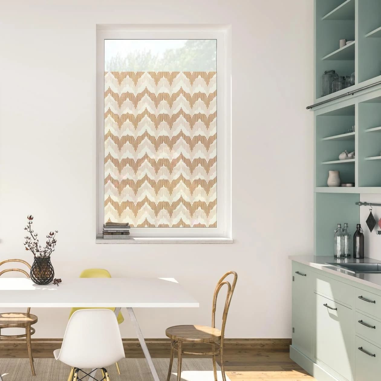 LICHTBLICK Fensterfolie Boho Zig Zag Gelb Selbstklebend Sichtschutz - Bild 2