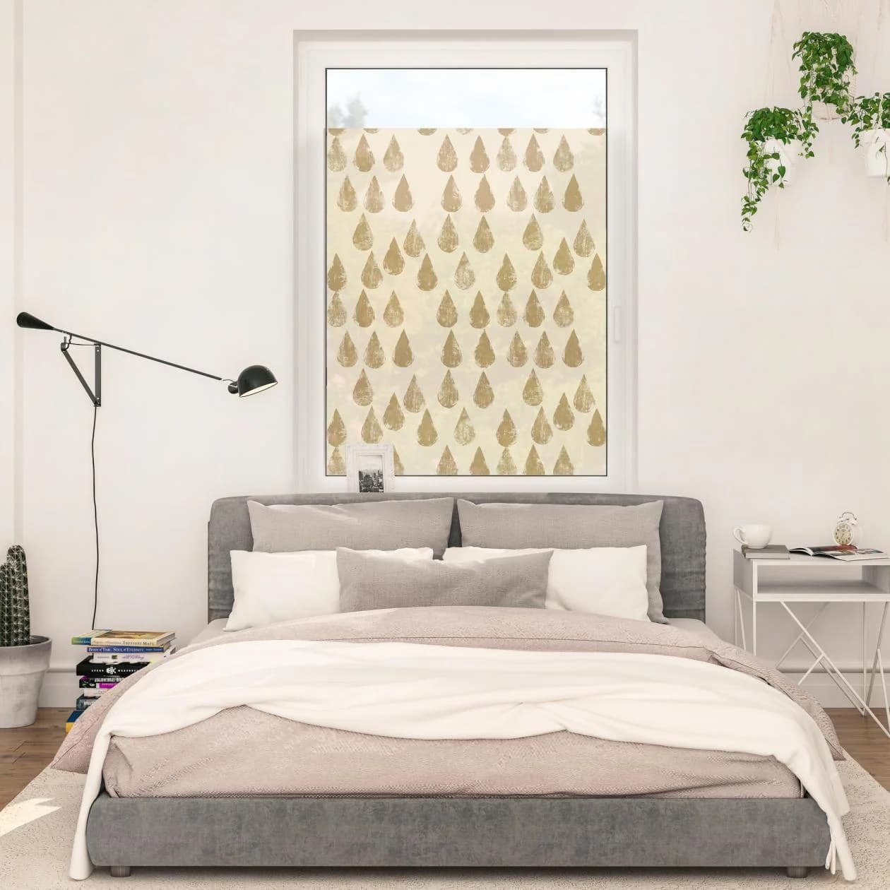 LICHTBLICK Fensterfolie Golden Drops Gold Selbstklebend Sichtschutz - Bild 2