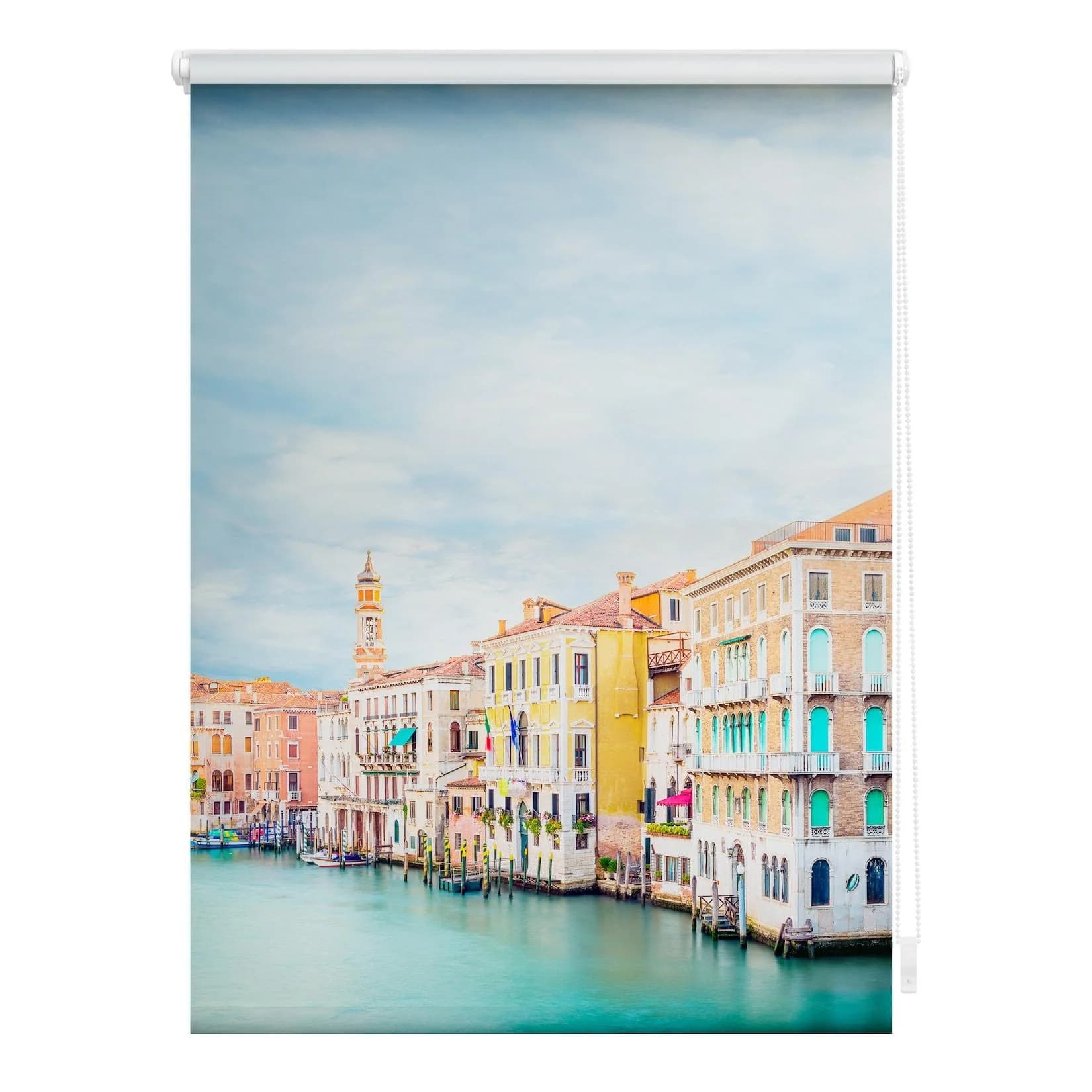 LICHTBLICK Seitenzugrollo Venedig Blau Verdunkelung Klemmfix