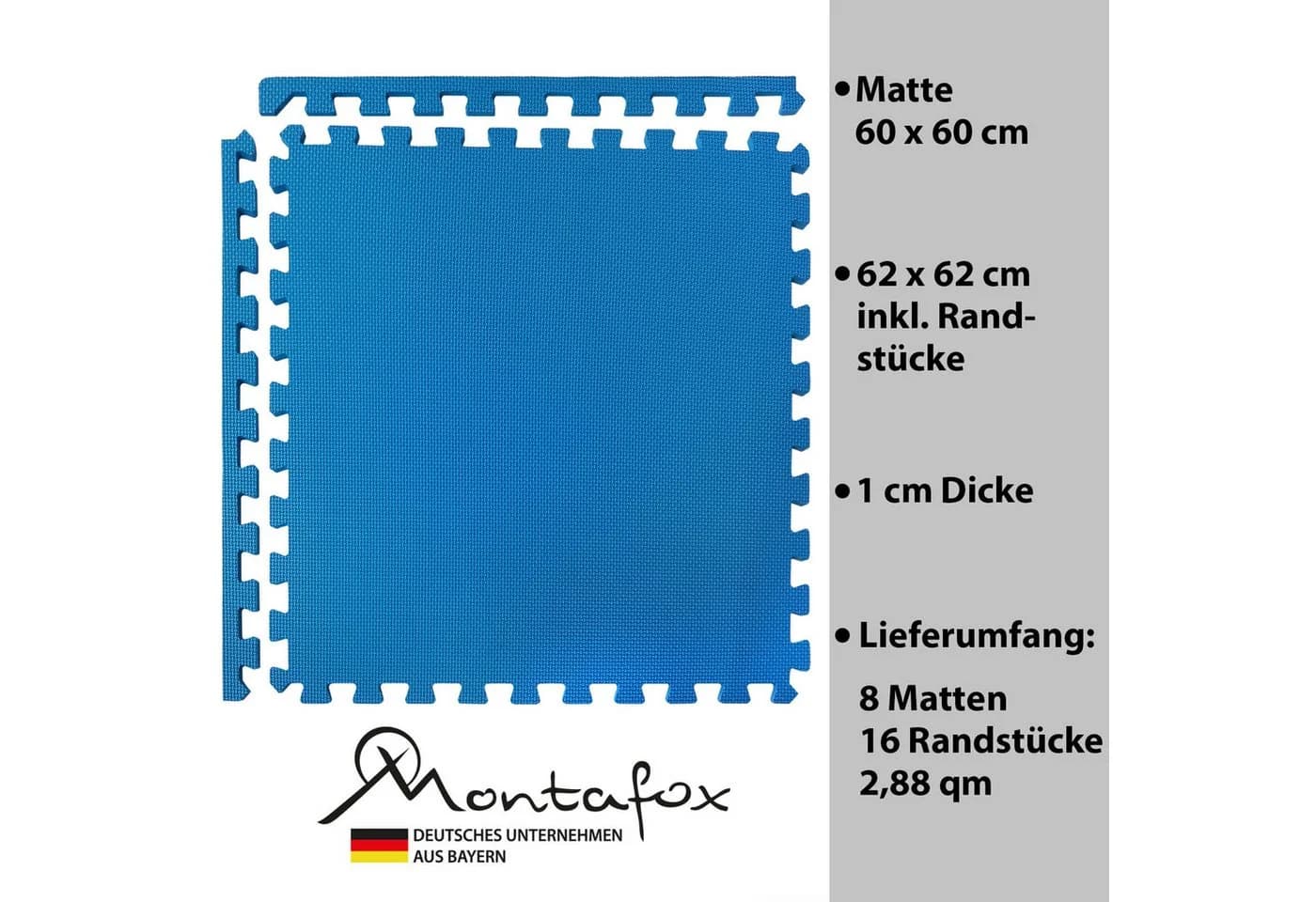Montafox Pool-Bodenschutzfliese 8er Set Blau EVA Schaumstoff