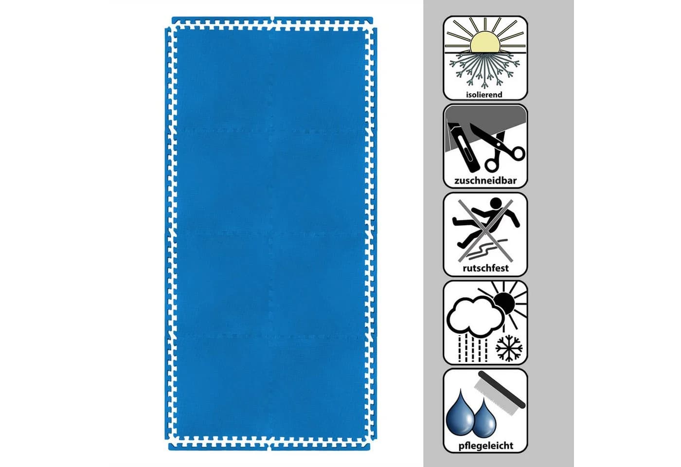 Montafox Pool-Bodenschutzfliese 8er Set Blau EVA Schaumstoff - Bild 4