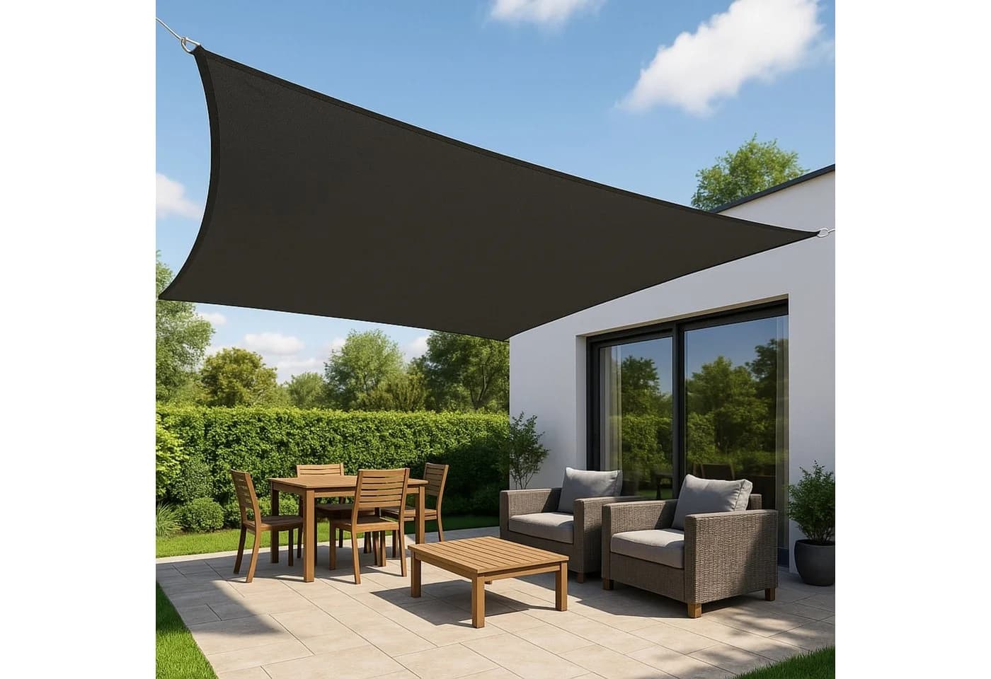 osoltus Sonnensegel 3x2m Dunkelgrau UV-Schutz Wasserabweisend