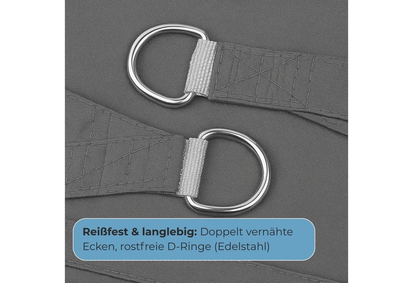 osoltus Sonnensegel 3x2m Dunkelgrau UV-Schutz Wasserabweisend - Bild 5
